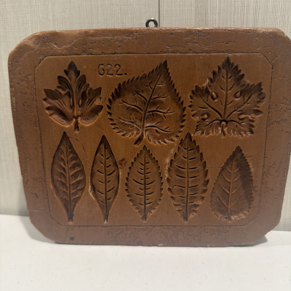 Vtg House On The Hill Retired Eight Leaves Springerle Cookie Mold Press #622